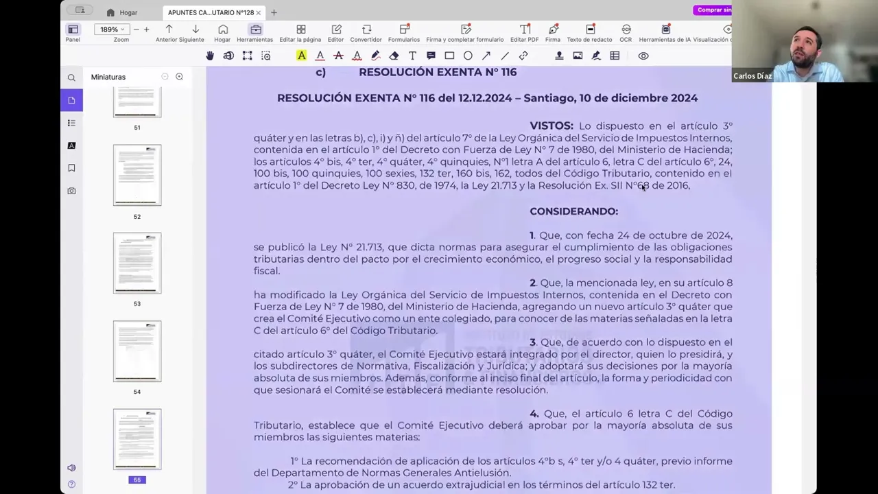 Profesor Carlos Díaz | Analiza Resolución Exenta N° 116