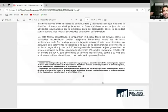 Profesor Javier Jaque analiza el Oficio 2117 del SII | Crédito por Impuestos en el Extranjero
