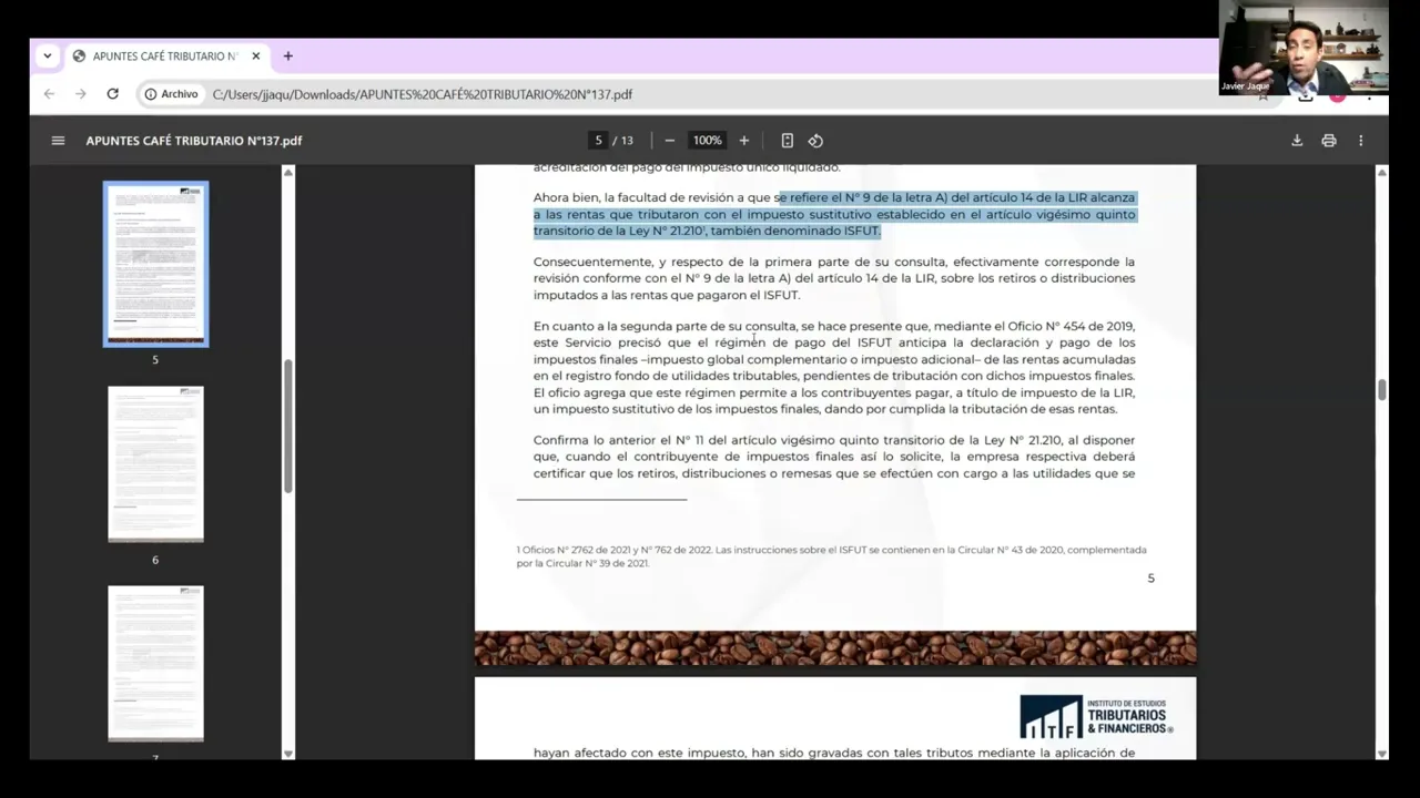 Profesor Javier Jaque analiza el Oficio 952 del SII | Devolución del Impuesto Pagado.