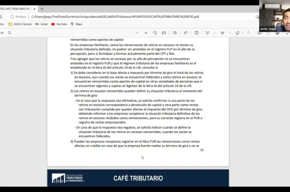 Profesor Javier Jaque analiza oficio 128 del SII | Retiros en exceso reinvertidos hasta el…